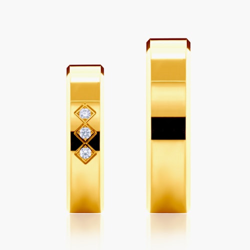 Obrączki ślubne: złote, z fazą, 5 mm